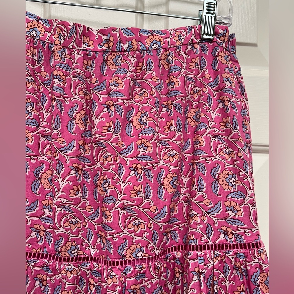 J Crew pink vines block print skirt - Picture 3 of 11